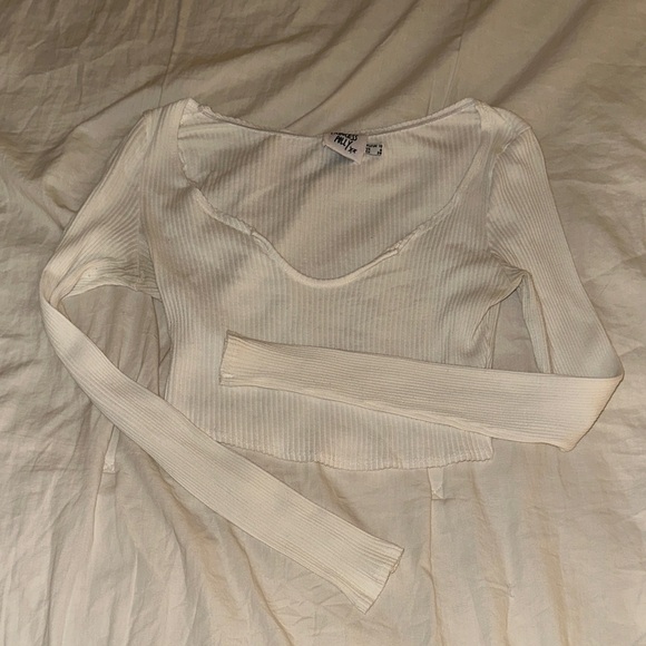 Princess Polly Tops - Princess Polly white Ribbed Crop Top